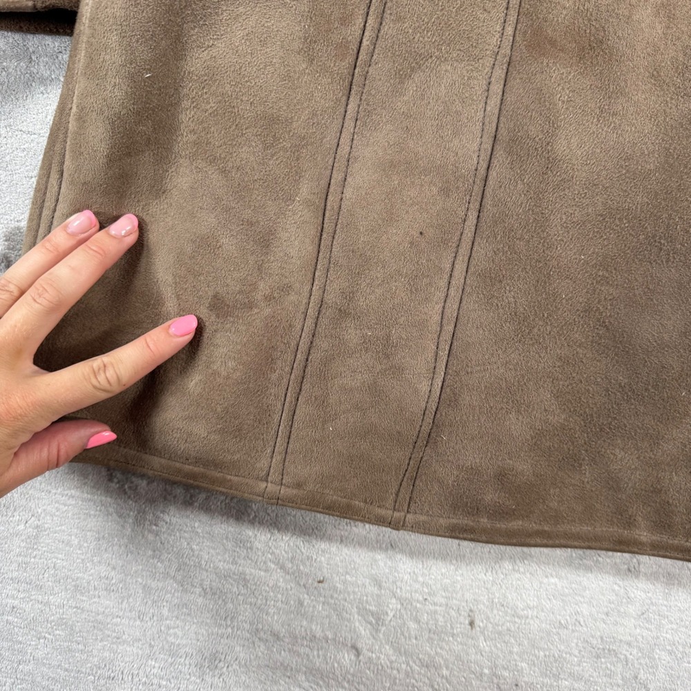 Oakleaf Leatherwear Jacket Women 38 Brown Suede Penny Lane Boho Shearling Coat - Picture 9 of 14